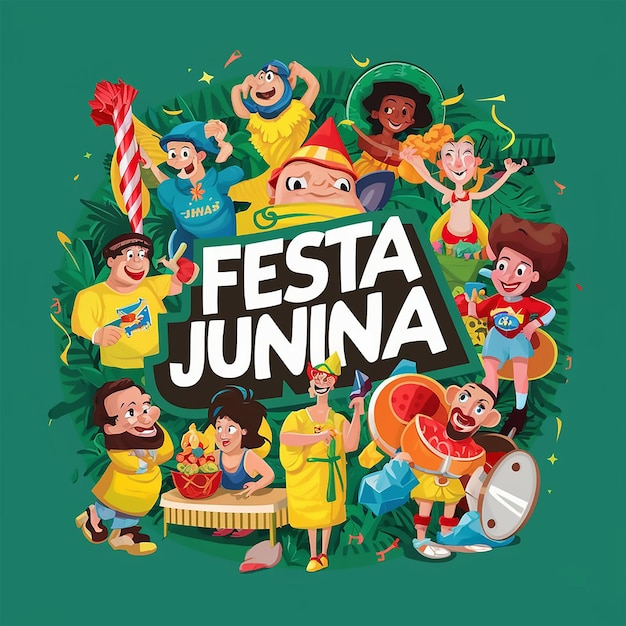 Flat illustration for brazilian festas juninas celebration