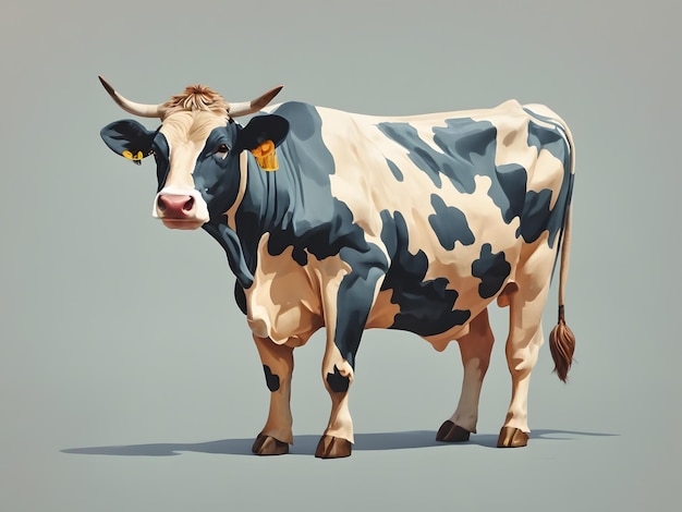 flat illustration of cow