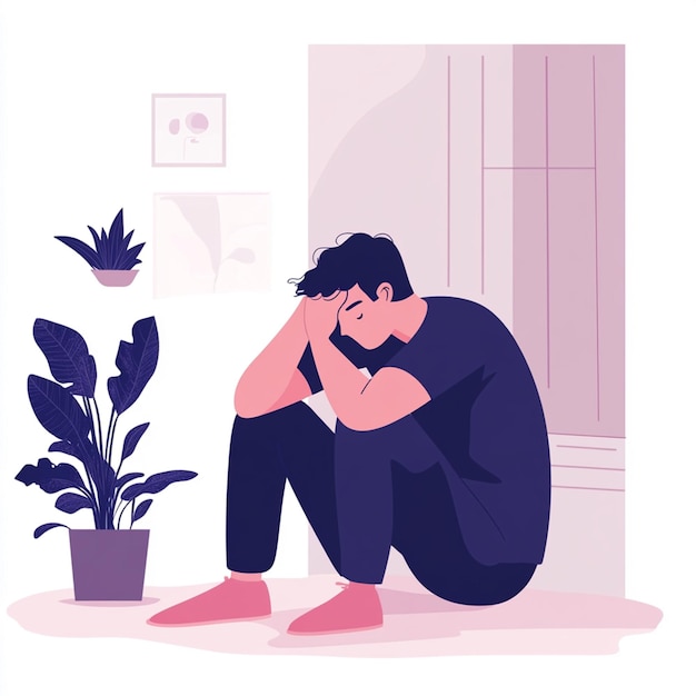 Flat illustration for feeling bad mood