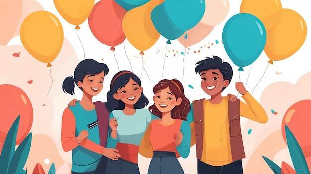 Flat illustration for friendship day celebration