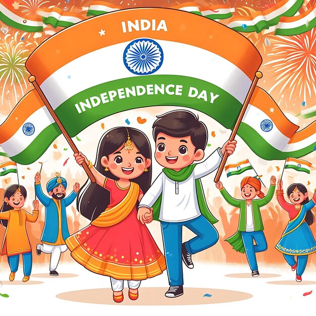 Flat illustration for india independence day celebration