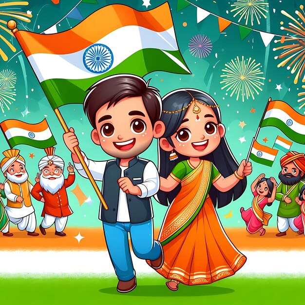 Flat illustration for india independence day celebration