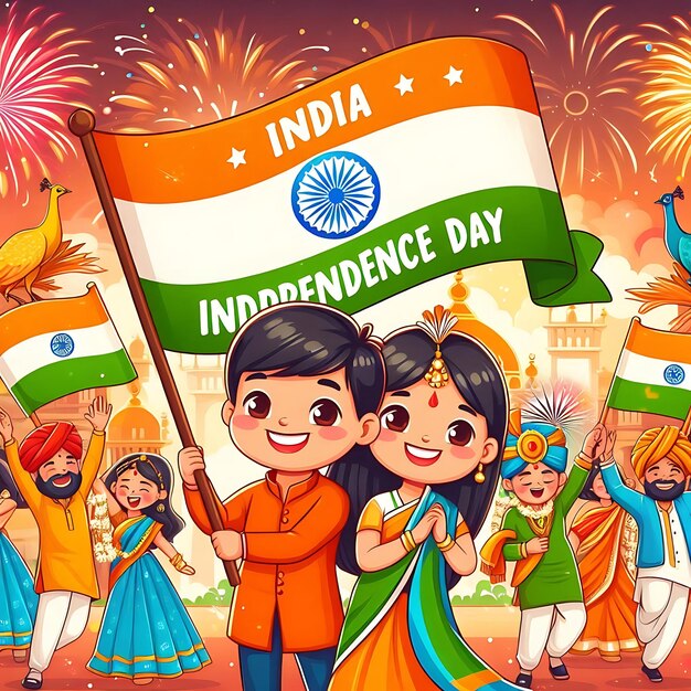 Photo flat illustration for india independence day celebration