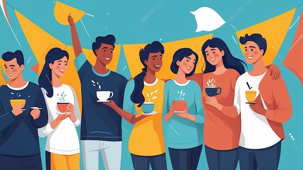 Flat illustration for international friendship day celebration