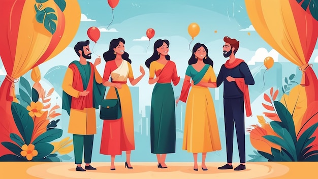 Flat illustration for international friendship day celebration