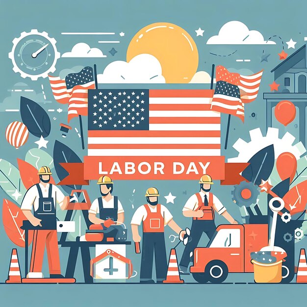 Flat illustration for labor day celebration