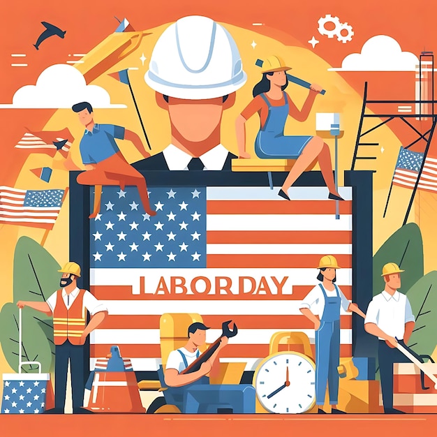 Flat illustration for labor day celebration