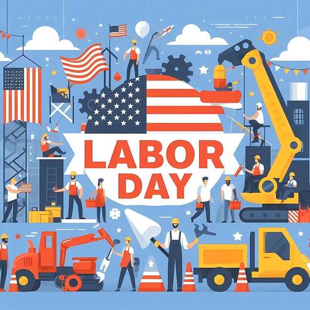 Flat illustration for labor day celebration