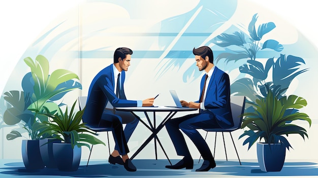 Flat Illustration of a Manager Leading a Business Meeting