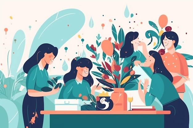 Photo flat illustration for secretary's day celebration