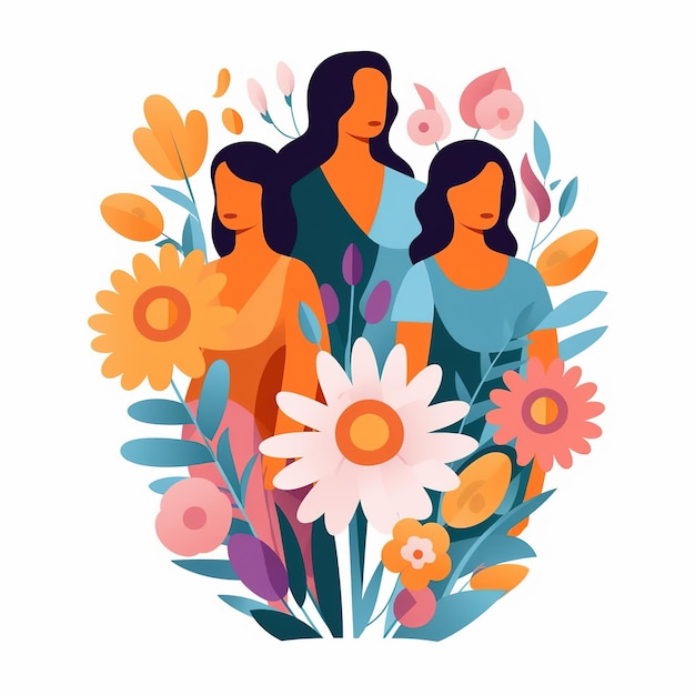 flat illustration of womens women equality day mother day international womens day