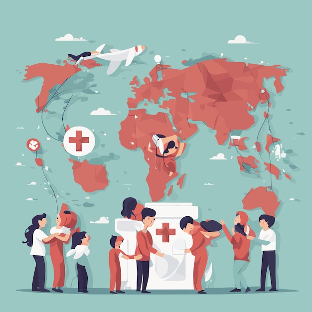 flat illustration for world humanitarian day