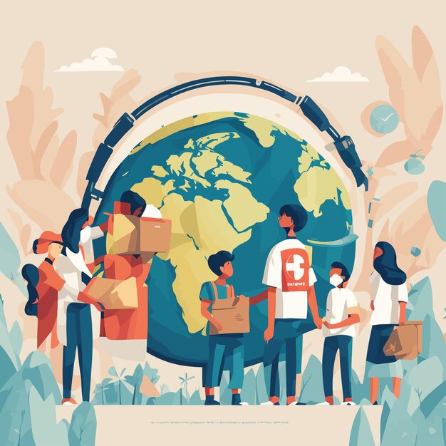 flat illustration for world humanitarian day