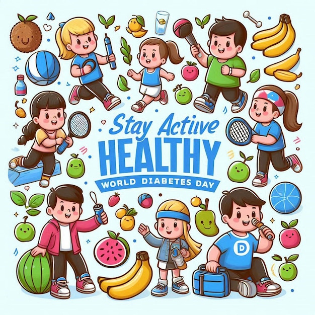 flat instagram posts collection for world diabetes day awareness flat world diabetes day background