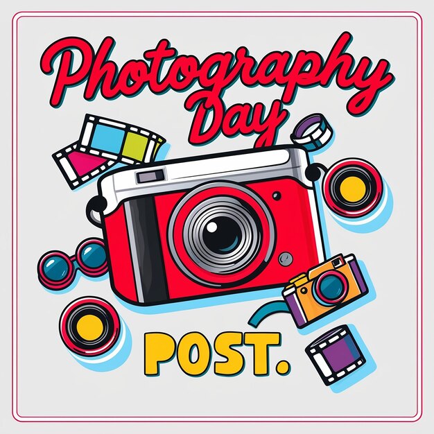 Photo flat instagram posts collection for world photography day