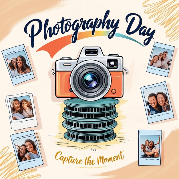 Photo flat instagram posts collection for world photography day