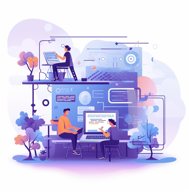 flat isometric vector illustration flat animation interface elements on flat in the style of textb