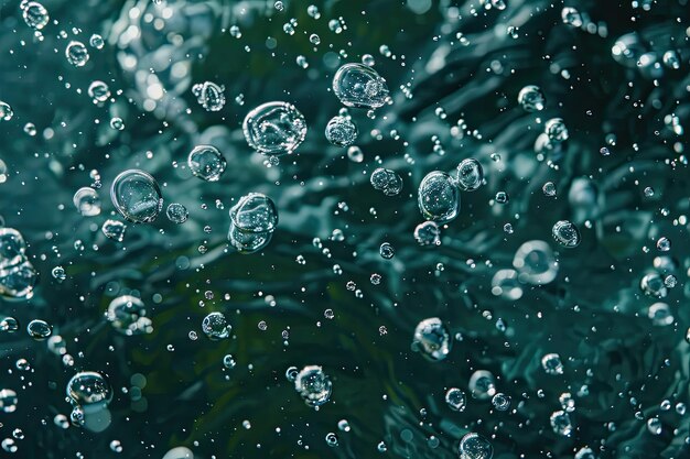 Photo flat lay bubbles in water