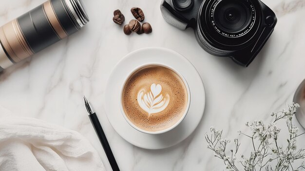 Flat Lay Coffee Photography Setup