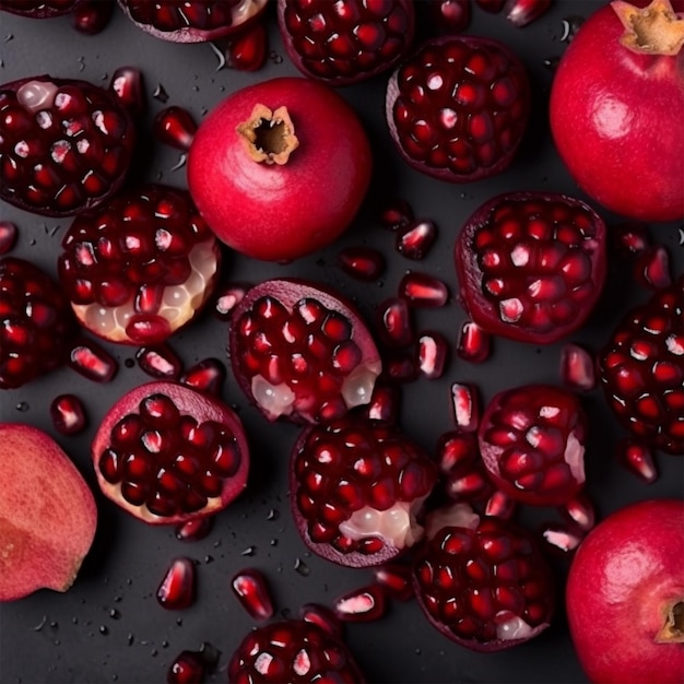 Flat Lay Delicious Pomegranate Texture