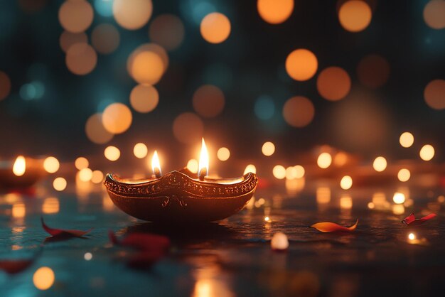 Photo flat lay of diwali festival of lights traditions in hd