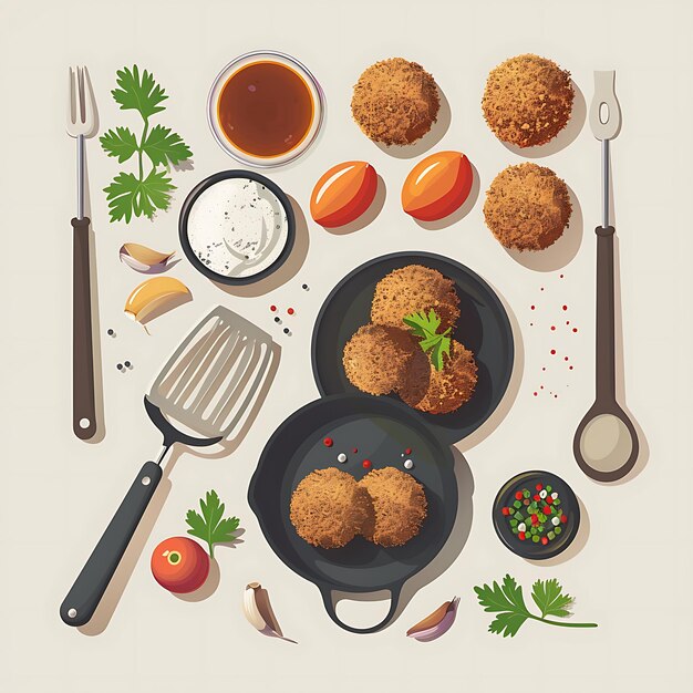 Photo flat lay image of falafel ingredients