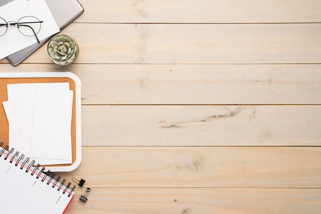 Flat lay minimalist desk concept