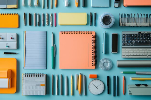 Photo flat lay of office supplies and stationary