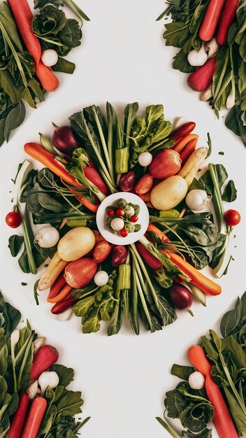 Photo flat lay vegetables frame with copy space