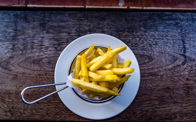 flat layout of fast food grilled potato