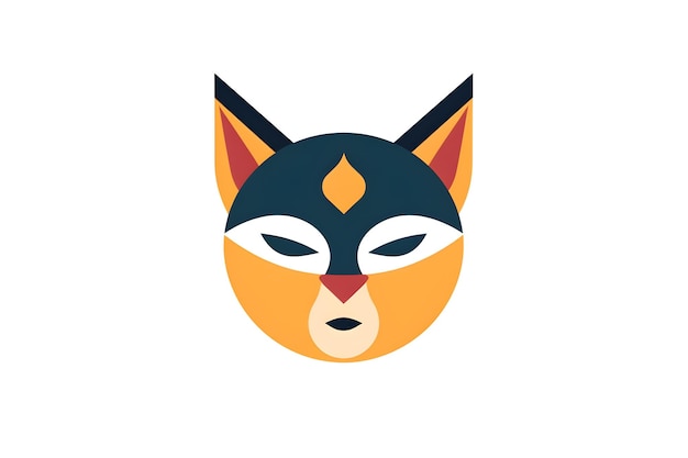 Flat logo cat head minimal vector illustration design generated ai