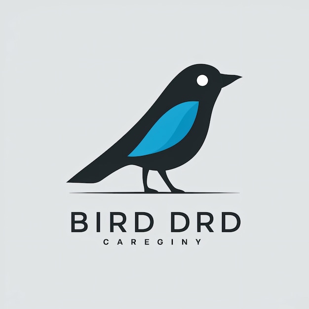 flat mascot Bird logo design in white background