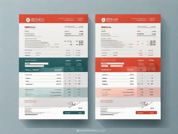 Flat medical healthcare letterhead template design for hospital