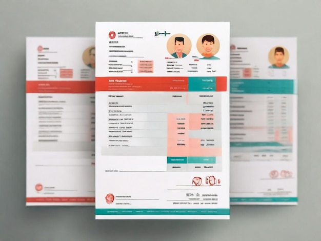 Flat medical healthcare letterhead template design for hospital