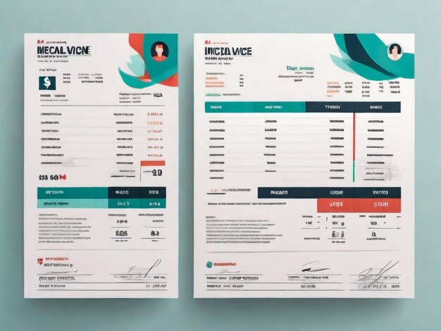 Flat medical healthcare letterhead template design for hospital