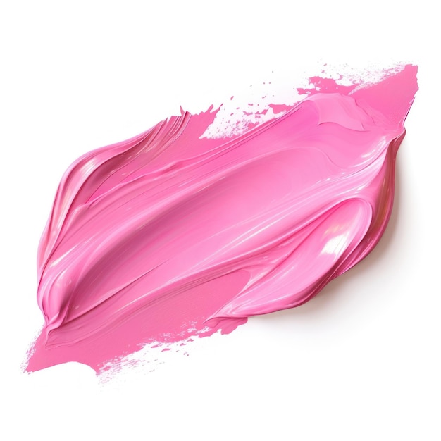 Flat Metallic pink pastel brush stroke petal white background splattered