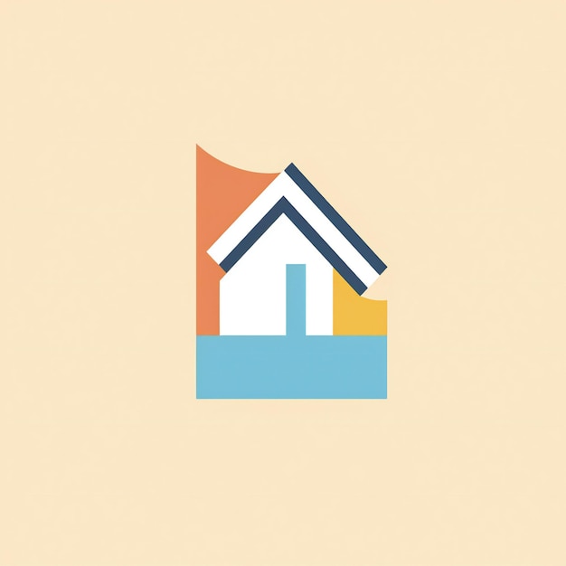 Photo flat minimalist house logo icon