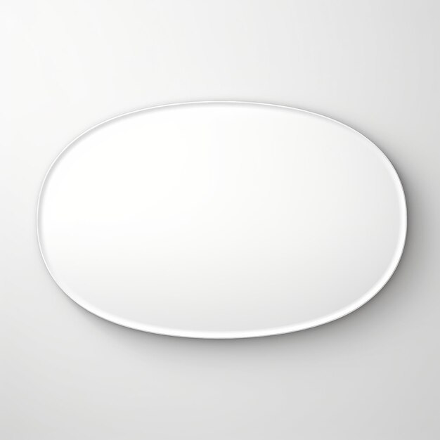 Flat Oval Paper Sign On Gray Background