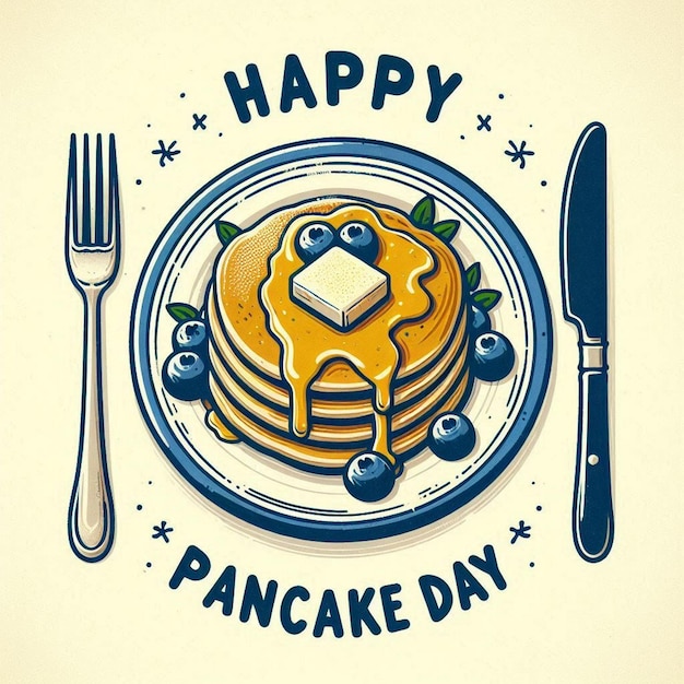 Photo flat pancake day illustration