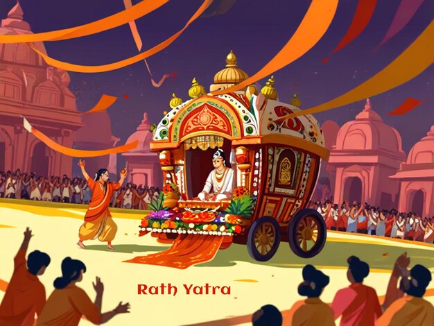 flat rath yatra illustration