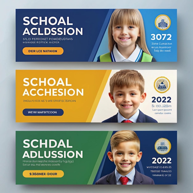 Flat School Admission Template Design