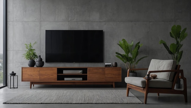 a flat screen tv is above a wooden entertainment center