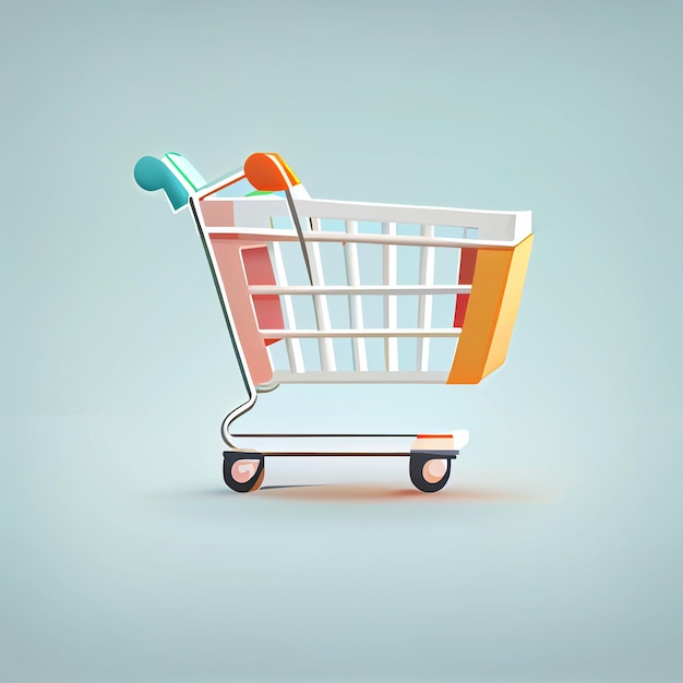 Flat shopping cart cartoon wallpaper Modern flat design for shopping online Website layout design