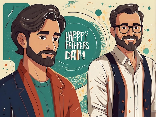 Flat style illustration of fathers day with copyspace Ai Generated