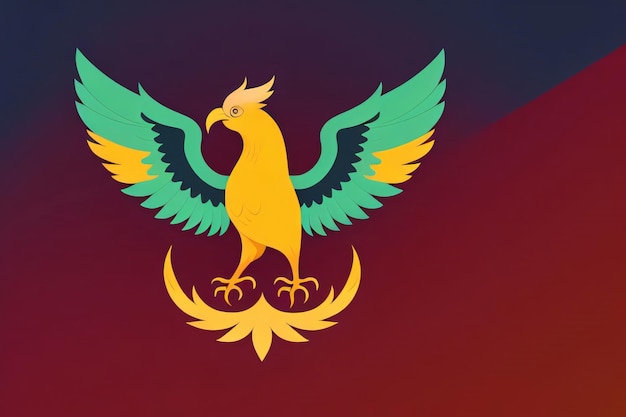 Photo flat style phoenix logo with gradient