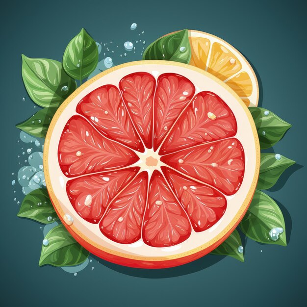 Flat Style Vector Art of Juicy Grapefruit