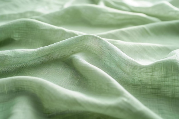 Photo a flat surface of smooth light green fabric with no wrinkles or folds the texture should be unifor