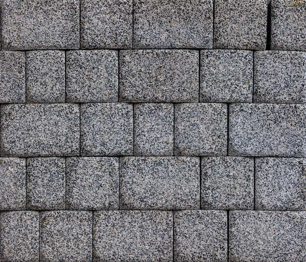 Flat texture and fullframe background of gray cuboid brick pavement