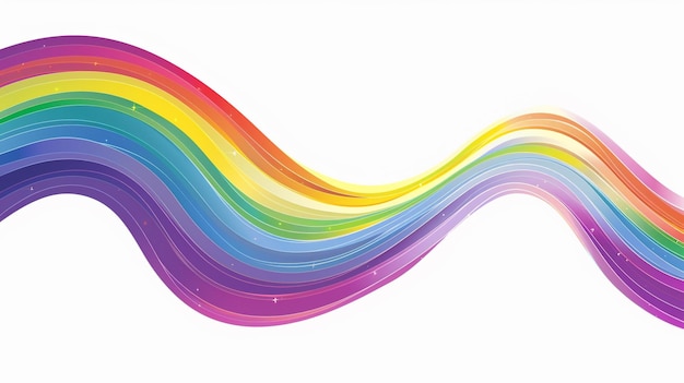 Flat vector rainbow wave transparent modern design for events