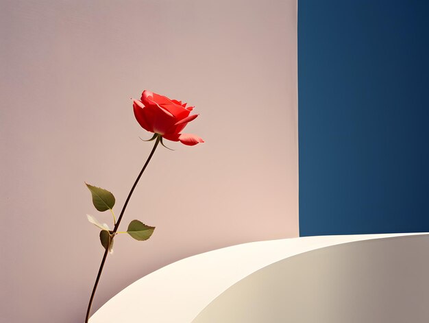 flat wall background with flowers on the side